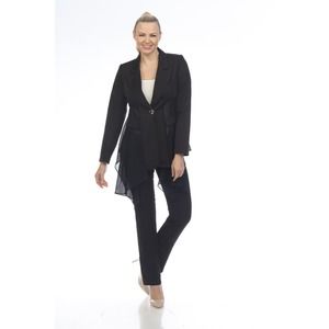 AZI Jeans Women's Sheer Blazer Black Size S Dressy Evening Outfit NWT
